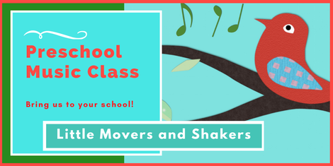 Preschool Music Class: Offering in person, live Zoom and prerecorded classes for preschools and childcare centers